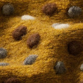 Tricot maille boutons colorés – jaune curry, 
