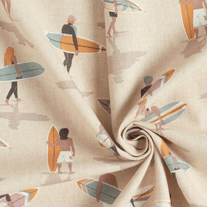 Tissu de décoration Semi-panama Surfeur – eucalyptus/nature, image number 3