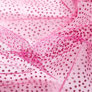 Glitzertüll Minipunkte – rose vif, 