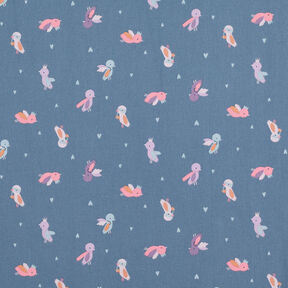 Popeline coton Bal masqué des oiseaux – gris bleu, 