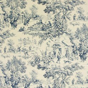 Toile de Jouy – bleu acier, 