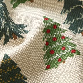 Tissu de décoration Semi-panama Sapins subtils – nature/vert, 