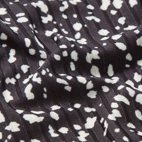 Jersey côtelé Pois abstraits – noir/blanc, 