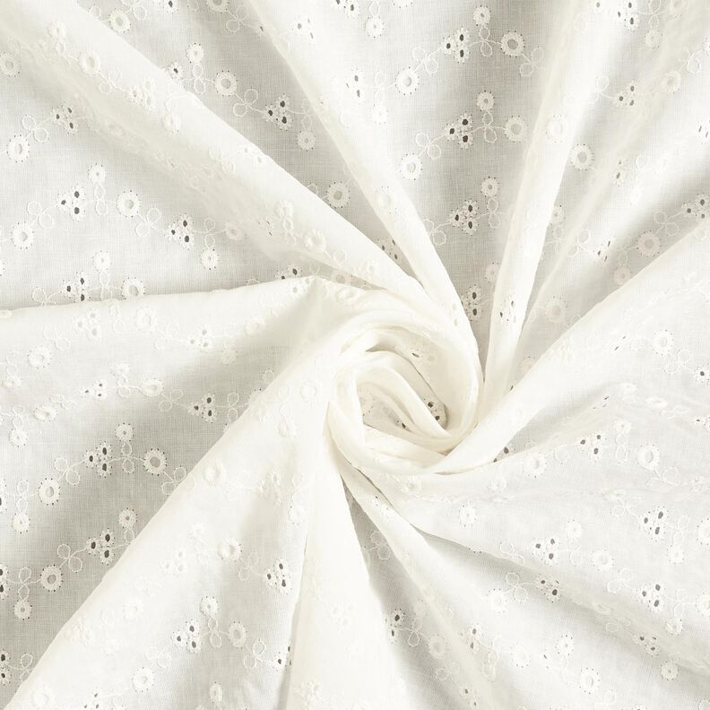 Batiste de coton Dentelle brodée Petite fleur – écru,  image number 5