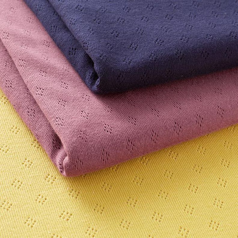 Jersey finement tricoté à motif ajouré – violet pastel,  image number 6