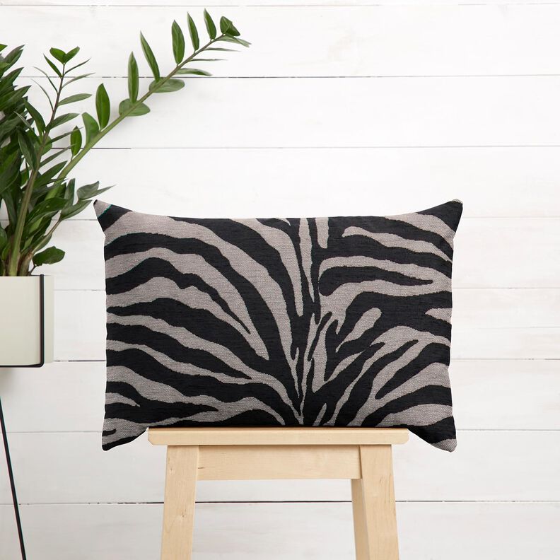 Tissu de revêtement Jacquard Zèbre – noir/gris, image number 9