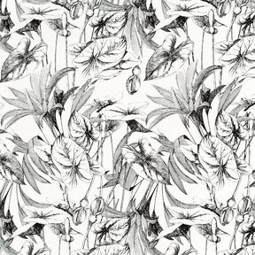 Mélange viscose lin Plantes tropicales – écru/noir, 
