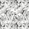 Mélange viscose lin Plantes tropicales – écru/noir,  thumbnail number 1