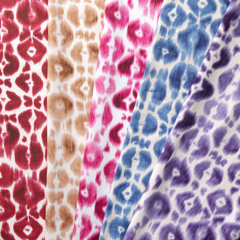 GOTS French Terry Batik motif léopard | TCC x LOOKS by Wolfgang Joop – lilas/crème,  image number 7
