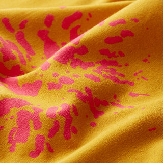 GOTS Jersey coton Fleur de sureau | Tula – jaune curry/rose intense, 
