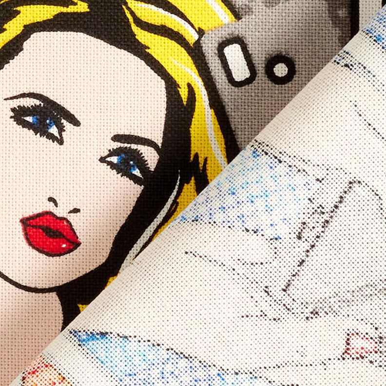 Tissu de décoration Semi-panama Comic Pop-Art – blanc,  image number 3