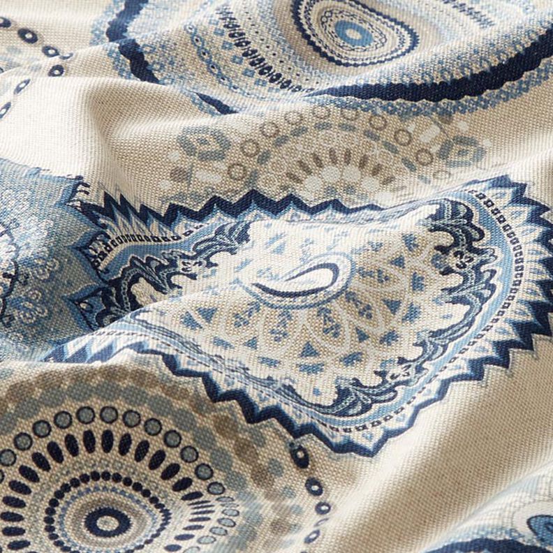 Tissu de décoration Semi-panama Mandala – bleu,  image number 2