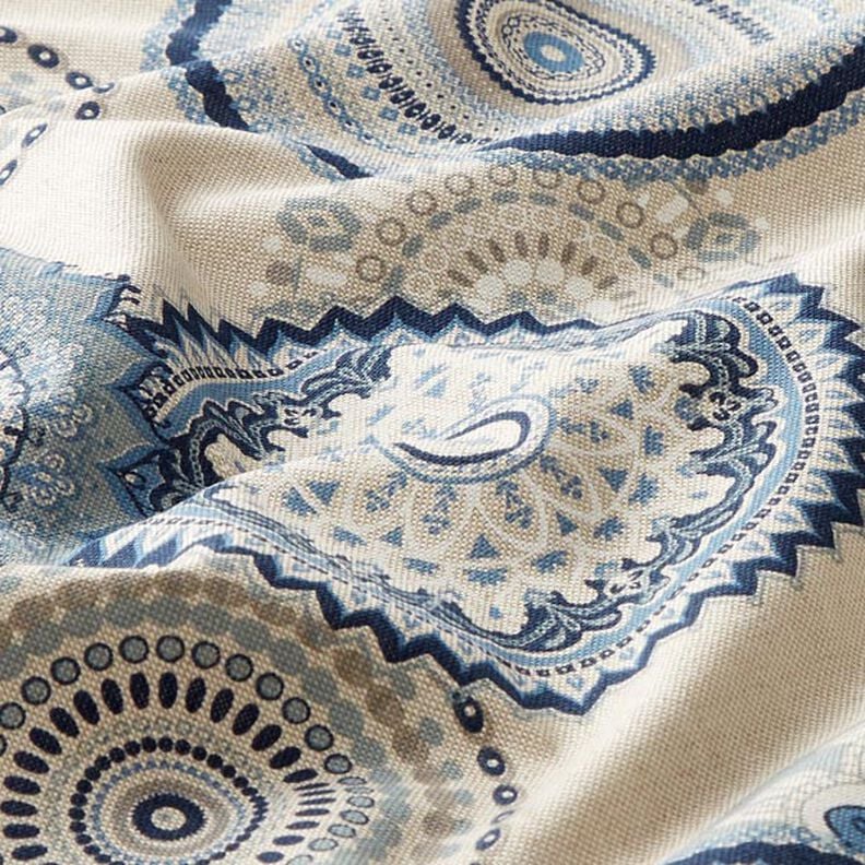 Tissu de décoration Semi-panama Mandala – bleu, image number 2