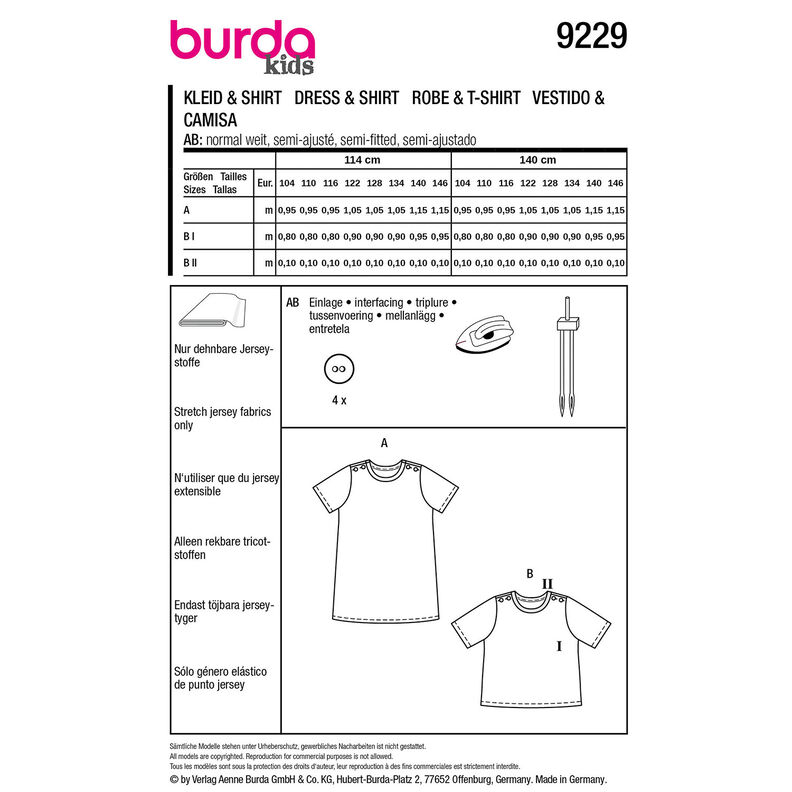 Robe / Chemise | Burda 9229 | 104-146,  image number 7