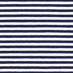Jersey coton Rayures étroites – bleu marine/blanc, 