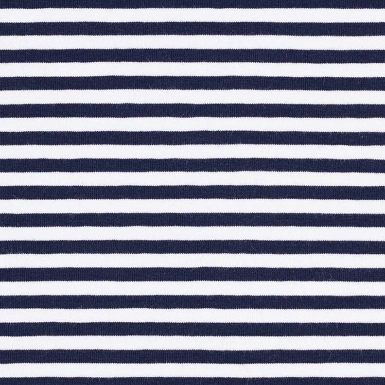 Jersey coton Rayures étroites – bleu marine/blanc,  image number 1