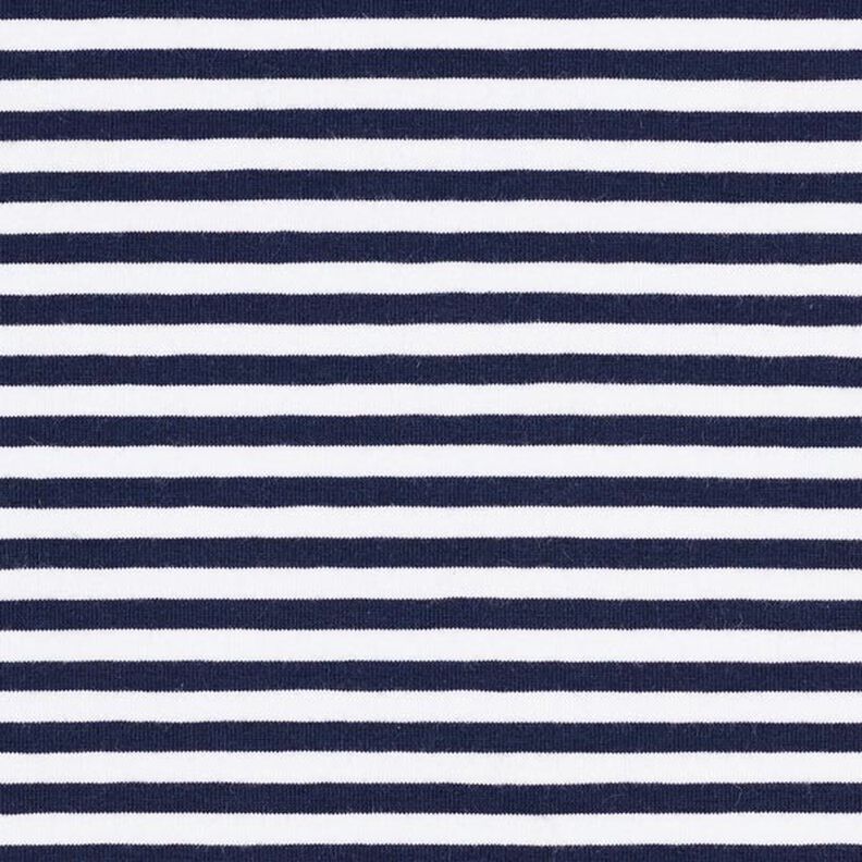 Jersey coton Rayures étroites – bleu marine/blanc,  image number 1