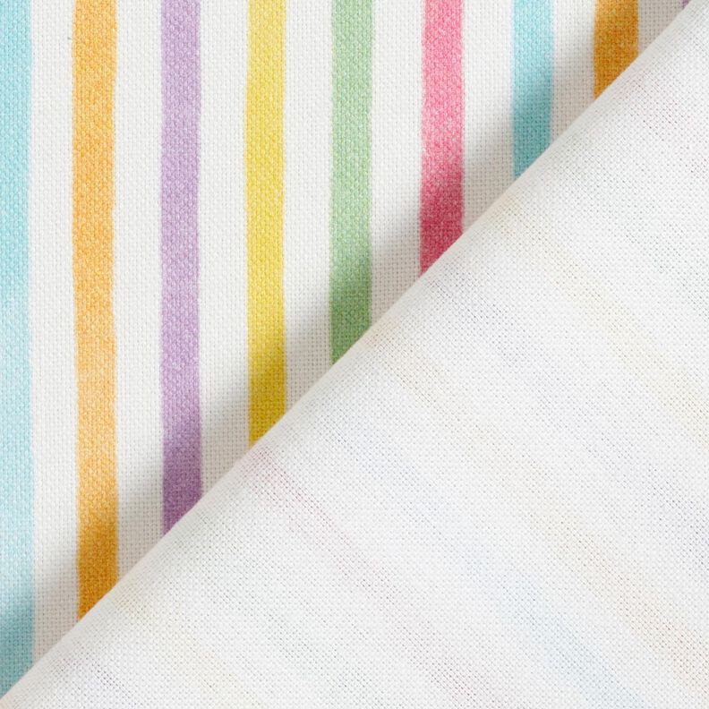 Tissu de décoration Semi-panama Rayures joyeuses – blanc/vert pastel,  image number 4