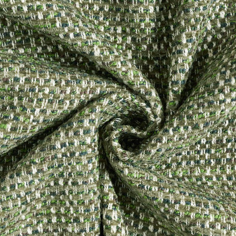 Tissu de revêtement tissu aspect bouclé coloré – pin foncé/crème, image number 1