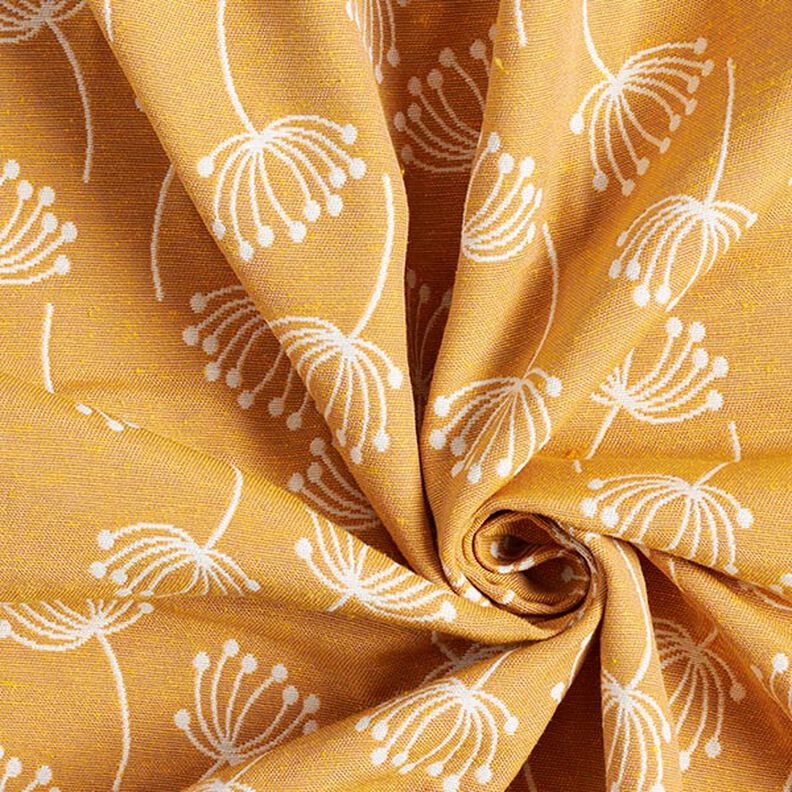 Tissu d’ameublement Jacquard Fleurs de pissenlit – moutarde,  image number 3