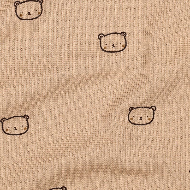 Jersey gaufré Petits ours | Poppy Fabrics – vieux rose foncé/aubergine,  image number 2