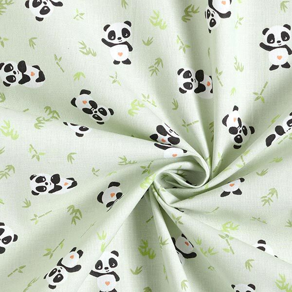 Tissu en coton Cretonne Panda câlin – vert,  image number 3
