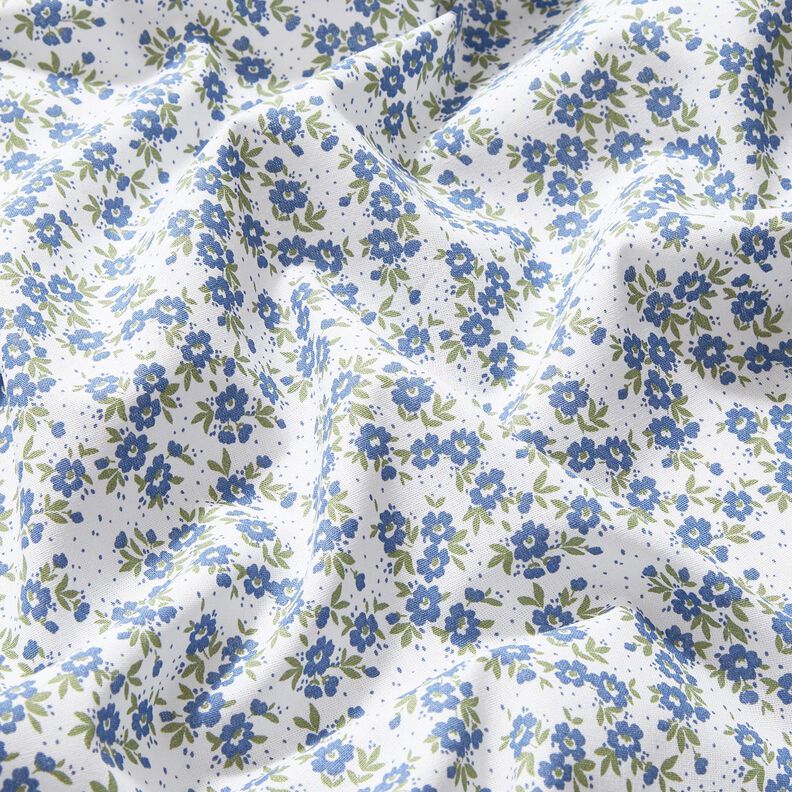 Popeline coton Blümchenmeer – bleu jean/blanc, image number 2