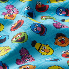 Popeline coton Tissu sous licence Rue Sésame | Sesame Workshop – turquoise, 