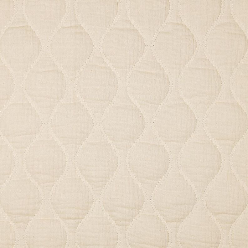 Tissu matelassé Tissu gaze de coton Vagues – écru,  image number 1