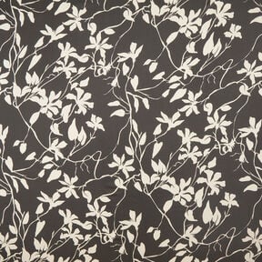 Satin délicat Vrilles de feuilles – noir/blanc, 