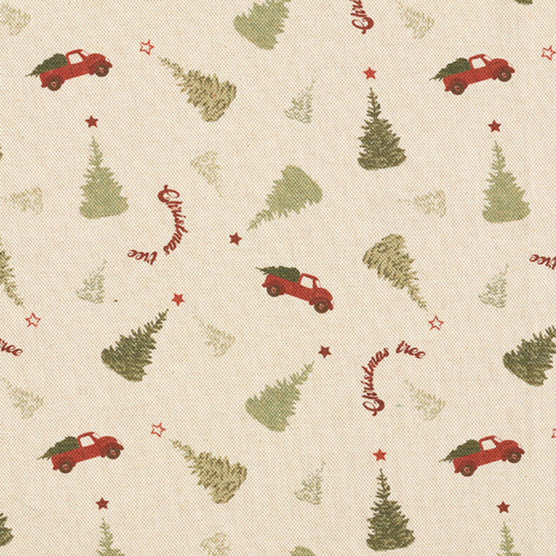 Tissu de décoration Semi-panama Christmas Tree – anémone/kaki clair,  image number 1