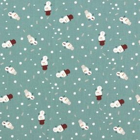 Tissu en coton Popeline Jolis bonhommes de neige – roseau, 