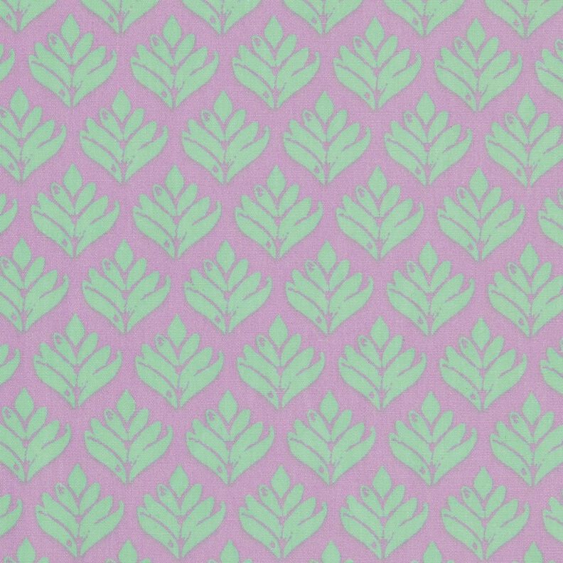 Coton enduit Sujets abstraits – violet pastel/menthe, image number 1