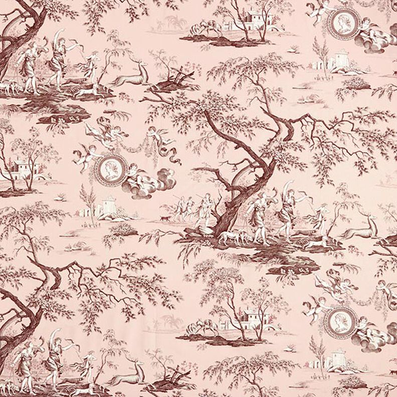 Tissu de décoration Canvas Antiquités 280 cm – rose clair/marron,  image number 1