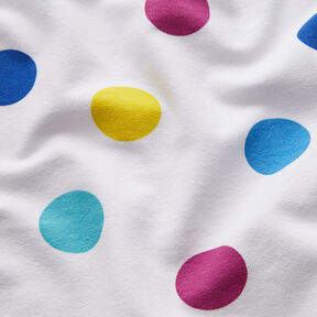 French Terry Sweat d’été Points multicolores – blanc, 