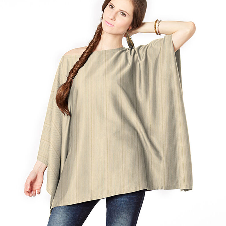 Mélange lin coton rayures pailletées – beige, image number 5