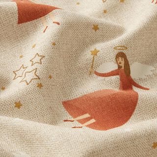 Tissu de décoration Semi-panama Petit ange – nature/corail, 