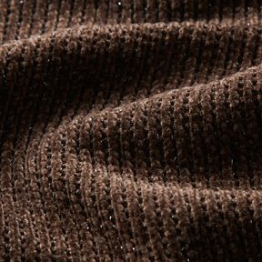 Chenille à paillettes – marron foncé/argent métallisé, 