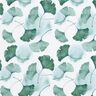 GOTS Jersey coton Impression numérique de ginkgo – blanc/eucalyptus,  thumbnail number 1