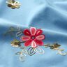 Popeline coton Broderie bouquets de fleurs – bleu brillant/baies,  thumbnail number 2