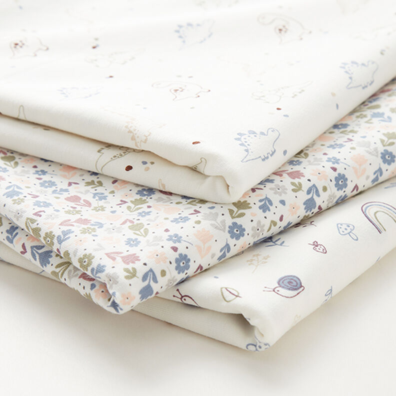 Jersey coton Jolies fleurs – écru, image number 5
