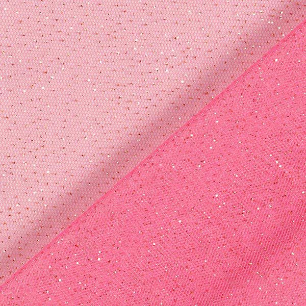 Tissu tulle scintillant – rose vif/or,  image number 4