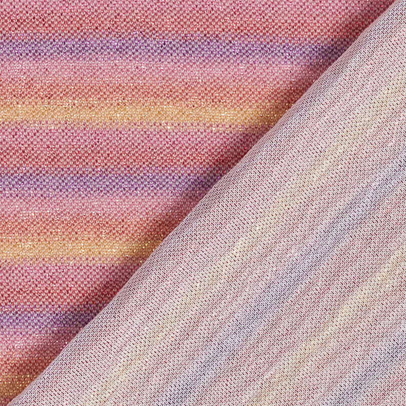 Jersey pailleté Rayures en dégradé de couleurs – rose vif,  image number 4