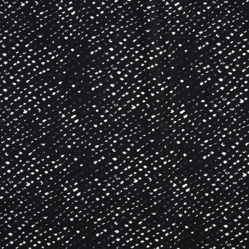 Tissu de pantalon stretch à pois abstraits – bleu noir/blanc, image number 1