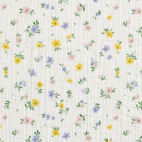 Tissu double gaze de coton Petites fleurs | Poppy Fabrics – ivoire, 