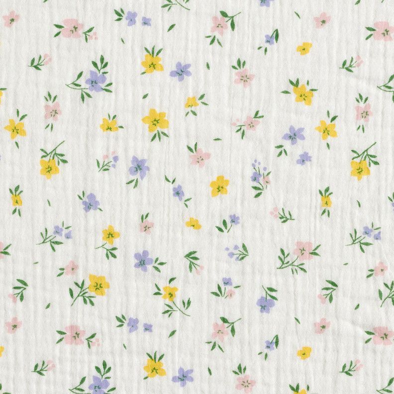 Tissu double gaze de coton Petites fleurs | Poppy Fabrics – ivoire,  image number 1