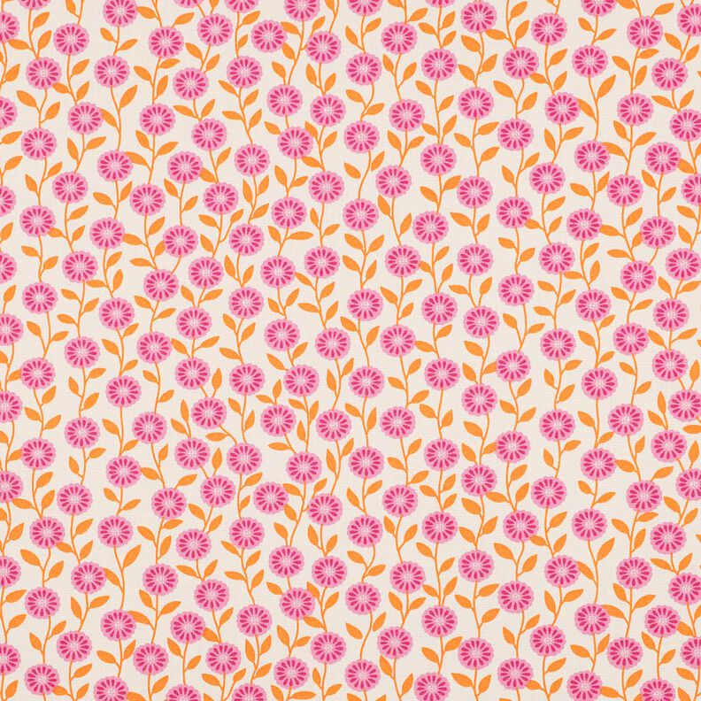 Popeline coton Fleurs d'été | Poppy Fabrics – rose/crème,  image number 1