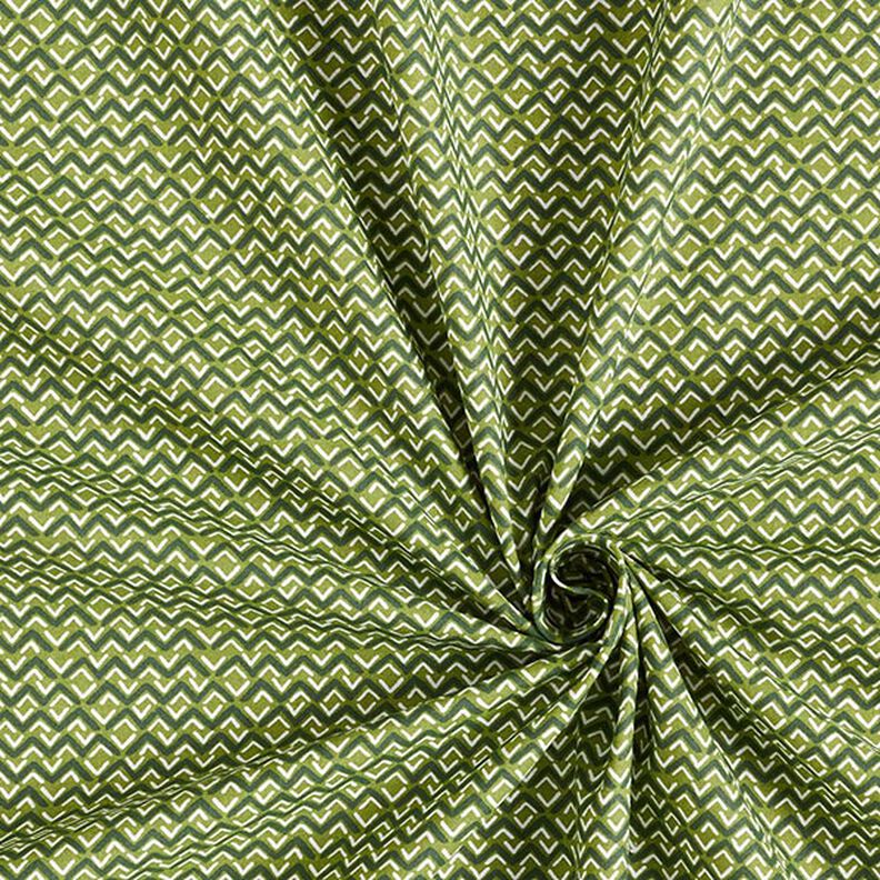 Tissu en coton Cretonne Zigzag ethnique – vert,  image number 3