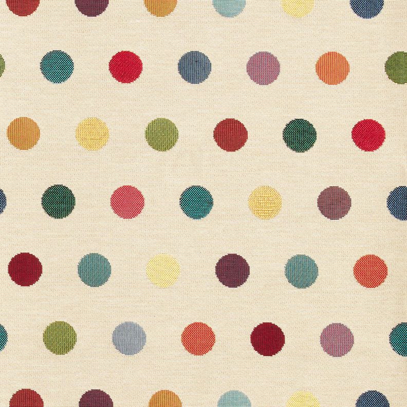 Tissu de décoration Gobelin Pois de confettis – beige clair/rouge,  image number 1