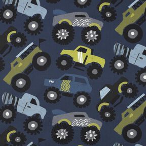 Popeline coton Gros camions | Poppy Fabrics – bleu marine, 